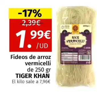 Maskom Supermercados TIGER KHAN Fideos de arroz vermicelli oferta