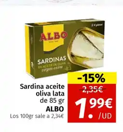 Maskom Supermercados ALBO Sardina aceite oliva lata oferta