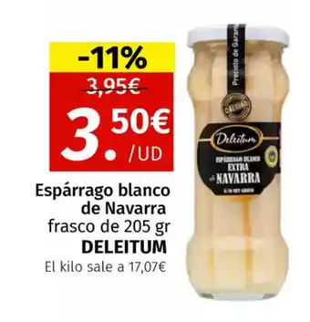 Maskom Supermercados DELEITUM Espárrago blanco de Navarra oferta