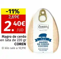 Maskom Supermercados COREN Magro de cerdo oferta