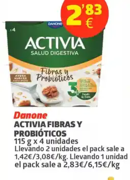 Maskom Supermercados DANONE Activia fibras y probioticos oferta