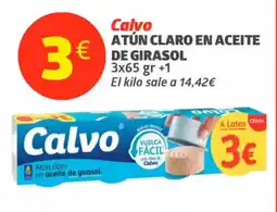 Maskom Supermercados CALVO Atún claro en aceite € de girasol oferta