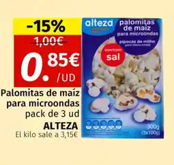 Maskom Supermercados ALTEZA Palomitas de maíz para microondas oferta