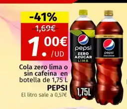 Maskom Supermercados PEPSI Cola zero lima o sin cafeína oferta