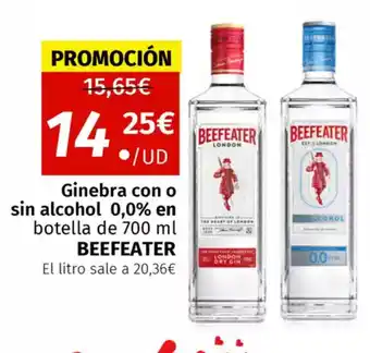 Maskom Supermercados BEEFEATER Ginebra con o sin alcohol 0,0% oferta