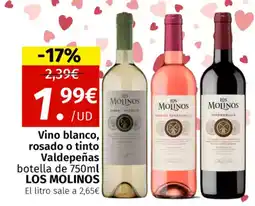 Maskom Supermercados LOS MOLINOS Vino blanco, rosado o tinto Valdepeñas oferta