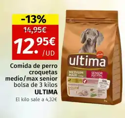 Maskom Supermercados ULTIMA Comida de perro croquetas medio/max senior oferta