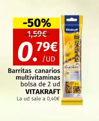 Maskom Supermercados VITAKRAFT Barritas canarios multivitaminas oferta