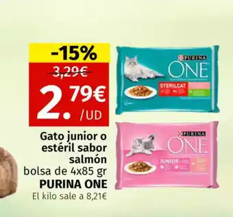 Maskom Supermercados PURINA ONE Gato junior o estéril sabor salmón oferta