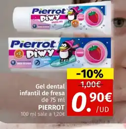 Maskom Supermercados PIERROT Gel dental infantil de fresa oferta