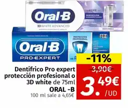 Maskom Supermercados ORAL B Dentifrico Pro expert protección profesional o 3D white oferta