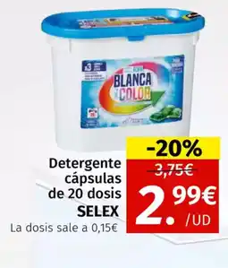 Maskom Supermercados SELEX Detergente cápsulas de 20 dosis oferta