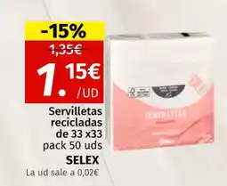 Maskom Supermercados SELEX Servilletas recicladas oferta