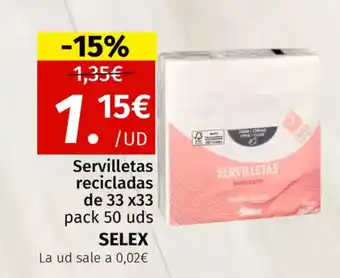 Maskom Supermercados SELEX Servilletas recicladas oferta