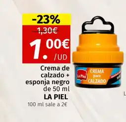 Maskom Supermercados LA PIEL Crema de calzado + esponja negro oferta