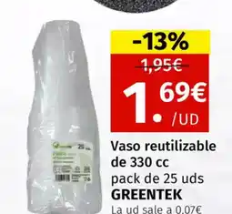 Maskom Supermercados GREENTEK Vaso reutilizable oferta