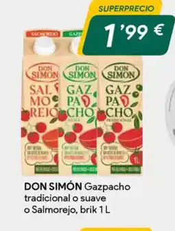 Masymas DON SIMÓN Gazpacho tradicional o suave o Salmorejo oferta