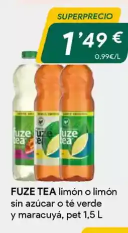 Masymas FUZE TEA limón o limón sin azúcar o té verde y maracuyá, pet oferta