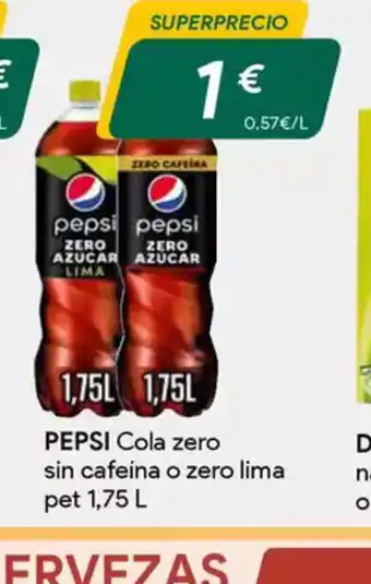 Masymas PEPSI Cola zero sin cafeina o zero lima oferta