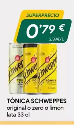 Masymas TÓNICA SCHWEPPES original o zero o limón oferta