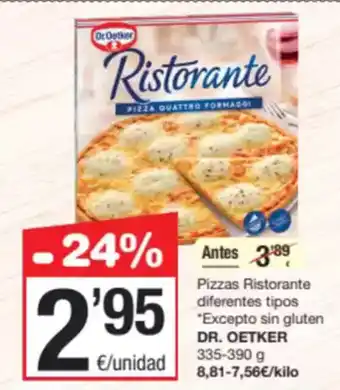 SPAR Fragadis DR. OETKER Pizzas Ristorante diferentes tipos *Excepto sin gluten oferta