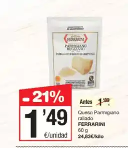 SPAR Fragadis FERRARINI Queso Parmigiano rallado oferta