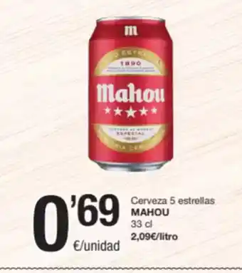 SPAR Fragadis MAHOU Cerveza 5 estrellas oferta