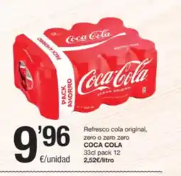 SPAR Fragadis COCA COLA Refresco cola original, zero o zero zero oferta