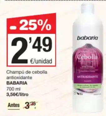 SPAR Fragadis BABARIA Champú de cebolla antioxidante oferta