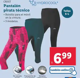 Lidl CRIVIT Pantalón pirata técnico oferta