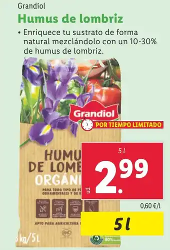 Lidl GRANDIOL Humus de lombriz oferta