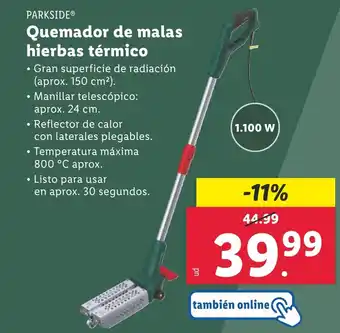 Lidl PARKSIDE® Quemador de malas hierbas térmico oferta