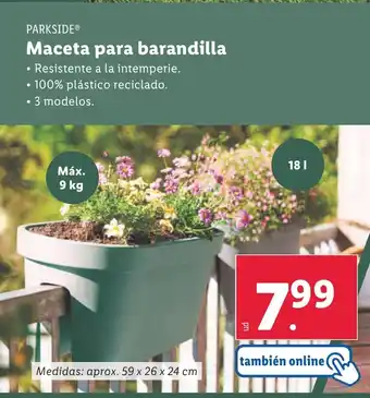 Lidl PARKSIDE® Maceta para barandilla oferta