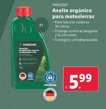 Lidl PARKSIDE® Aceite orgánico para motosierras oferta