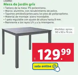 Lidl LIVARNO Mesa de jardín gris oferta