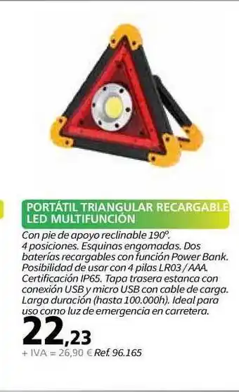 Coferdroza Portátil Triangular Recargable Led Multifunción oferta