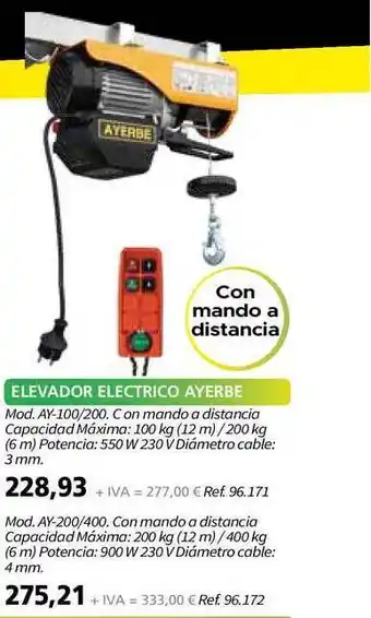 Coferdroza Ayerbe Elevador Electrico oferta