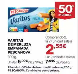 Supercor Exprés PESCANOVA Varitas de merluza empanada oferta