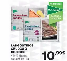 Supercor Exprés Langostinos crudos o cocidos oferta