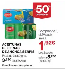 Supercor Exprés SERPIS Aceitunas rellenas de anchoa oferta