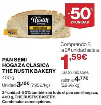 Supercor Exprés THE RUSTIK Pan semi hogaza clásica bakery oferta