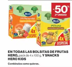 Supercor Exprés HERO KIDS En todas las bolsitas de frutas hero y snacks oferta