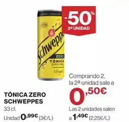 Supercor Exprés SCHWEPPES Tónica zero oferta