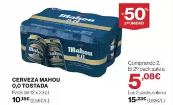 Supercor Exprés MAHOU 0,0 Cerveza tostada oferta