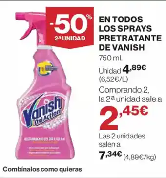 Supercor Exprés DE VANISH En todos los sprays pretratante oferta