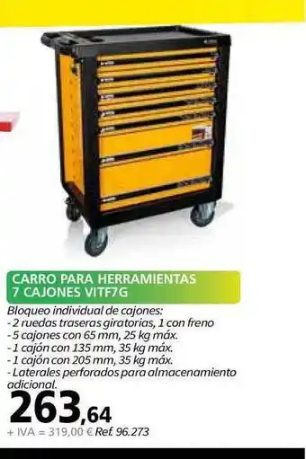 Coferdroza Carro Para Herramientas 7 Cajones Vitf7g oferta