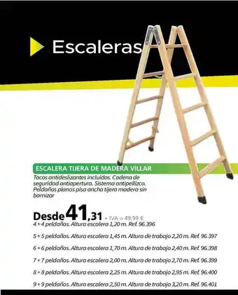 Coferdroza Escalera Tijera De Madera Villar oferta