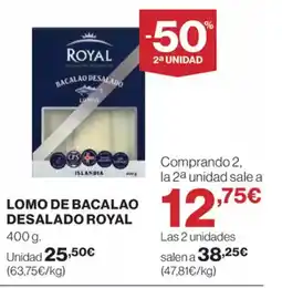 El Corte Inglés Lomo de bacalao desalado royal oferta