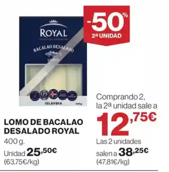 El Corte Inglés Lomo de bacalao desalado royal oferta