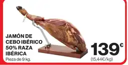 El Corte Inglés Jamón de cebo ibérico 50% raza ibérica oferta